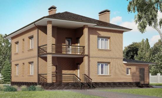 245-003-Л Проект двухэтажного дома и гаражом, красивый коттедж из кирпича Майкоп | Проекты домов от House Expert