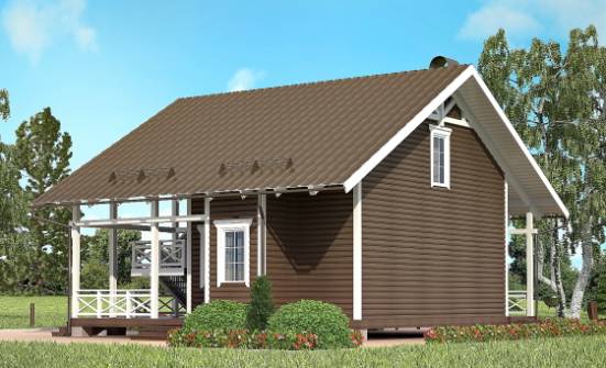 080-001-П Проект двухэтажного дома с мансардой, уютный домик из бревен Майкоп | Проекты домов от House Expert