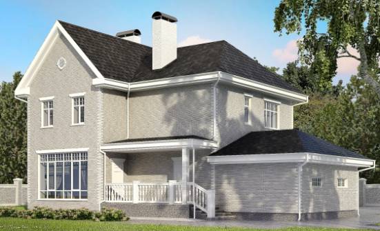 190-001-Л Проект двухэтажного дома, гараж, средний загородный дом из кирпича Майкоп | Проекты домов от House Expert