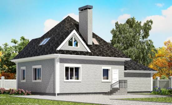 135-001-Л Проект двухэтажного дома с мансардой, гараж, компактный дом из кирпича Майкоп | Проекты домов от House Expert