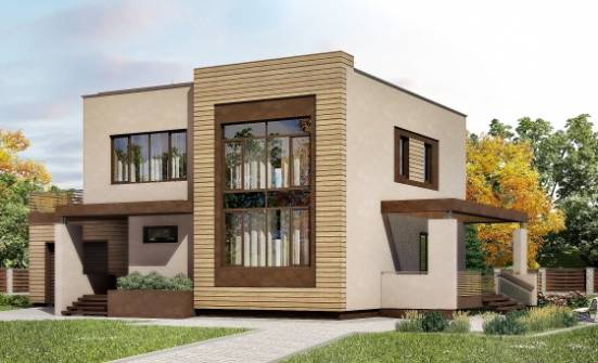 220-003-Л Проект двухэтажного дома и гаражом, классический загородный дом из газобетона Майкоп | Проекты домов от House Expert