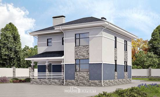 150-014-Л Проект двухэтажного дома, небольшой загородный дом из бризолита Майкоп | Проекты домов от House Expert