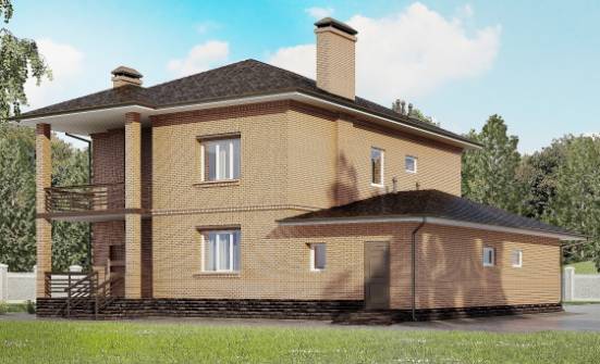 245-003-Л Проект двухэтажного дома и гаражом, красивый коттедж из кирпича Майкоп | Проекты домов от House Expert
