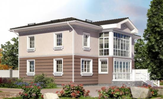 210-005-П Проект двухэтажного дома, уютный дом из твинблока Майкоп | Проекты домов от House Expert