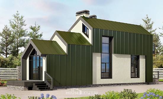 060-006-Л Проект двухэтажного дома с мансардой, современный домик из газобетона Майкоп | Проекты домов от House Expert