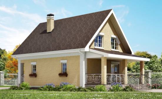 130-004-П Проект двухэтажного дома мансардой, экономичный домик из твинблока Майкоп | Проекты домов от House Expert