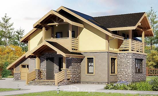 180-011-П Проект двухэтажного дома с мансардой, гараж, скромный коттедж из керамзитобетонных блоков Майкоп | Проекты домов от House Expert