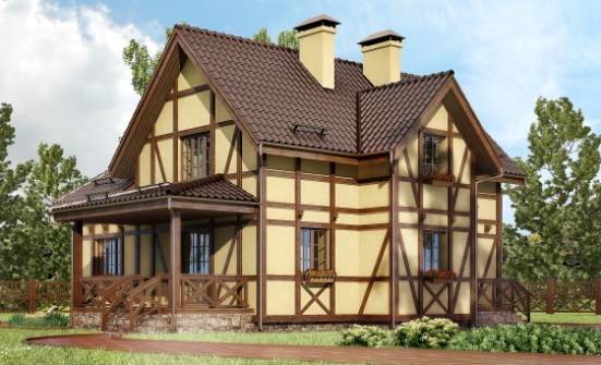 160-003-П Проект двухэтажного дома мансардой, доступный загородный дом из арболита Майкоп | Проекты домов от House Expert