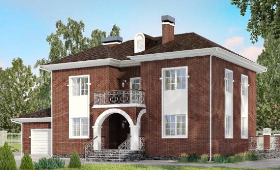 180-006-Л Проект двухэтажного дома, гараж, современный домик из кирпича Майкоп | Проекты домов от House Expert