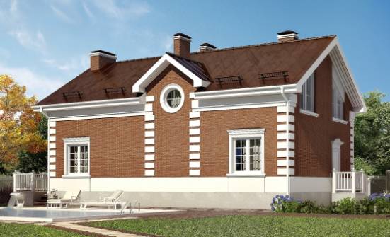 160-009-П Проект двухэтажного дома мансардой, простой коттедж из теплоблока Майкоп | Проекты домов от House Expert