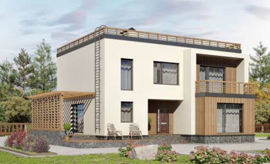 215-002-Л Проект двухэтажного дома, уютный домик из теплоблока Майкоп | Проекты домов от House Expert