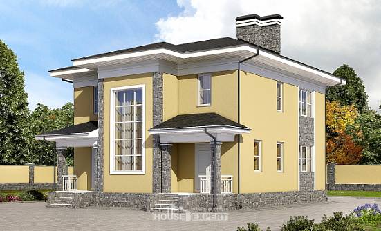 155-011-Л Проект двухэтажного дома, скромный дом из газосиликатных блоков Майкоп | Проекты домов от House Expert