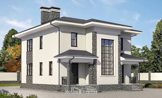 155-011-П Проект двухэтажного дома, недорогой загородный дом из пеноблока Майкоп | Проекты домов от House Expert