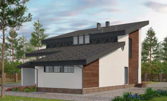 230-001-П Проект двухэтажного дома мансардой, простой домик из кирпича Майкоп | Проекты домов от House Expert