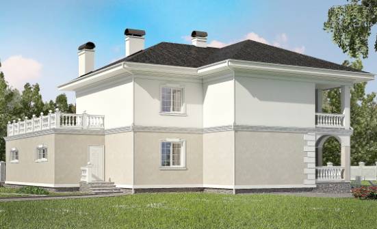 340-002-П Проект двухэтажного дома и гаражом, просторный домик из кирпича Майкоп | Проекты домов от House Expert