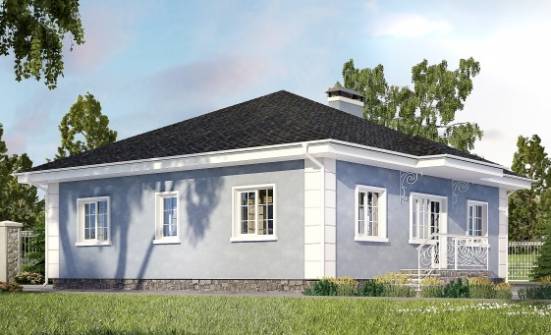 100-001-П Проект одноэтажного дома, доступный домик из твинблока Майкоп | Проекты домов от House Expert