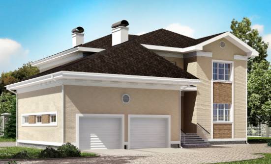 335-001-Л Проект двухэтажного дома и гаражом, огромный домик из кирпича Майкоп | Проекты домов от House Expert