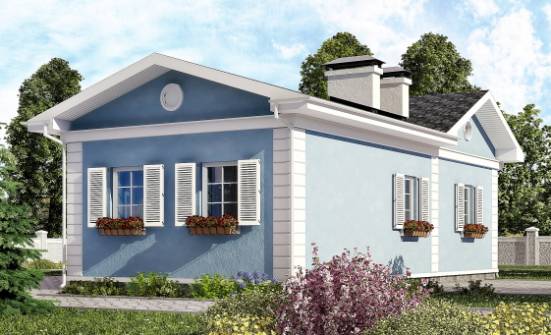 090-004-П Проект одноэтажного дома, скромный загородный дом из пеноблока Майкоп | Проекты одноэтажных домов от House Expert