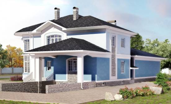 620-001-П Проект трехэтажного дома, гараж, классический дом из блока Майкоп | Проекты домов от House Expert