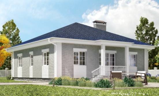 130-002-П Проект одноэтажного дома и гаражом, уютный загородный дом из бризолита Майкоп | Проекты домов от House Expert
