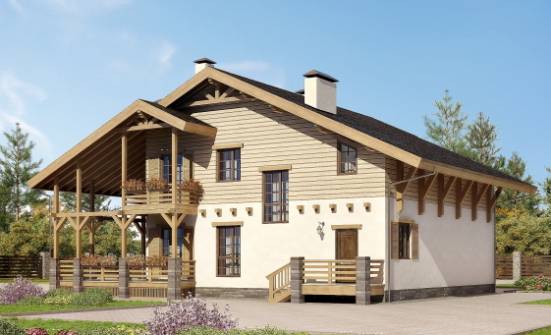 260-001-Л Проект двухэтажного дома с мансардой, красивый коттедж из кирпича Майкоп | Проекты домов от House Expert