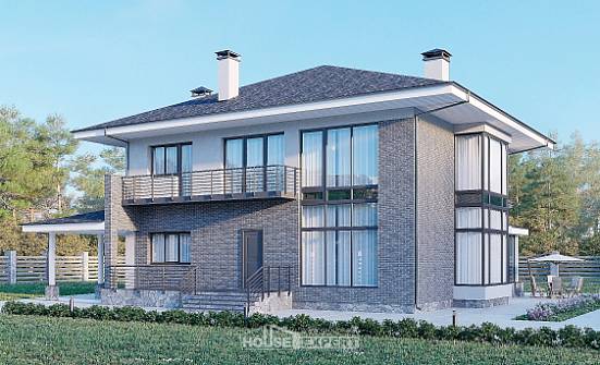 250-004-Л Проект двухэтажного дома, классический домик из поризованных блоков Майкоп | Проекты домов от House Expert