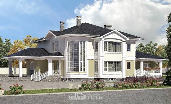 620-001-Л Проект трехэтажного дома, гараж, большой загородный дом из бризолита Майкоп | Проекты домов от House Expert