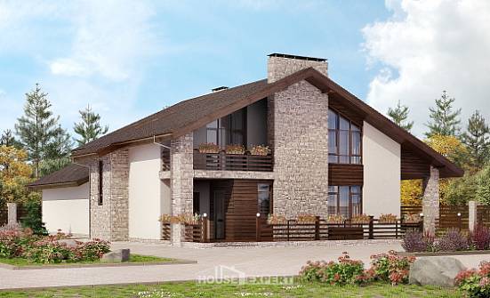 480-001-Л Проект трехэтажного дома мансардой, современный домик из пеноблока Майкоп | Проекты домов от House Expert