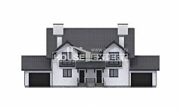 290-003-П Проект двухэтажного дома с мансардой, огромный домик из твинблока Майкоп, House Expert
