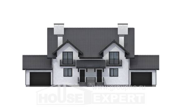 290-003-П Проект двухэтажного дома с мансардой, огромный домик из твинблока Майкоп, House Expert