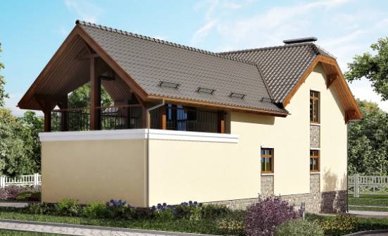 255-003-П Проект трехэтажного дома мансардой и гаражом, уютный дом из твинблока Майкоп | Проекты домов от House Expert
