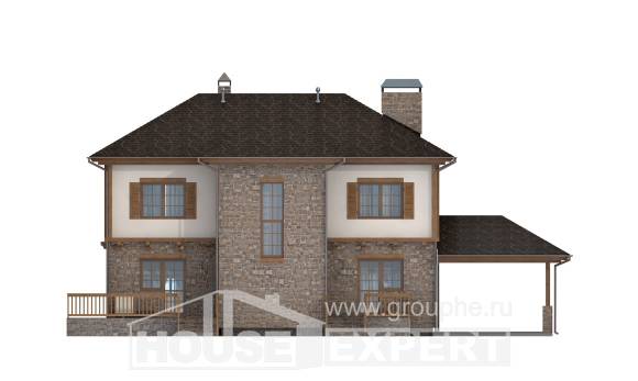 155-006-Л Проект двухэтажного дома и гаражом, доступный дом из твинблока Майкоп, House Expert
