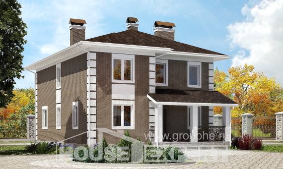 185-002-П Проект двухэтажного дома, современный дом из керамзитобетонных блоков Майкоп, House Expert