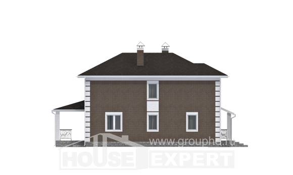 185-002-П Проект двухэтажного дома, современный домик из блока Майкоп, House Expert