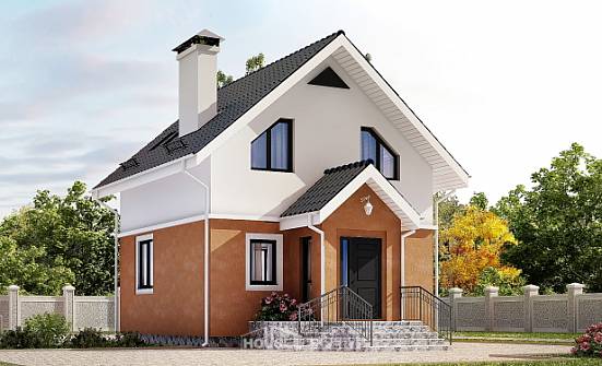 070-001-Л Проект двухэтажного дома мансардой, экономичный дом из поризованных блоков Майкоп | Проекты домов от House Expert