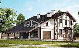 250-002-Л Проект двухэтажного дома с мансардным этажом, гараж, средний загородный дом из кирпича Майкоп, House Expert