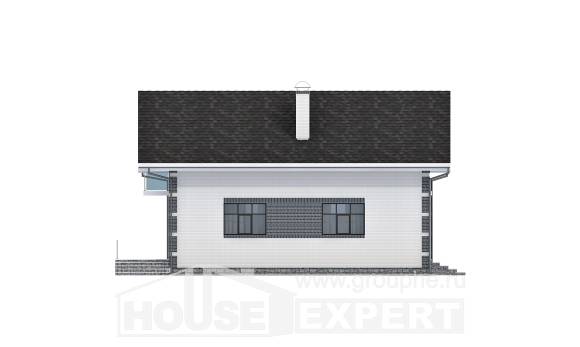 180-001-П Проект двухэтажного дома мансардой и гаражом, простой дом из поризованных блоков, Майкоп