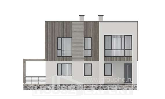 150-017-П Проект двухэтажного дома, современный загородный дом из бризолита Майкоп, House Expert