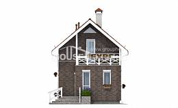 045-001-Л Проект двухэтажного дома с мансардой, недорогой загородный дом из твинблока Майкоп, House Expert