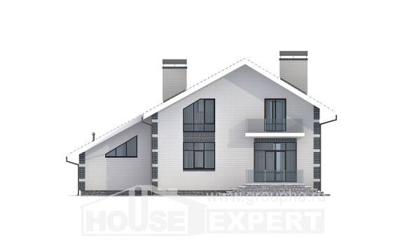 180-001-П Проект двухэтажного дома мансардой, гараж, современный домик из блока, Майкоп