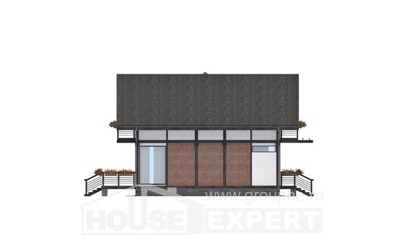 170-007-П Проект двухэтажного дома с мансардой, компактный домик из дерева Майкоп, House Expert