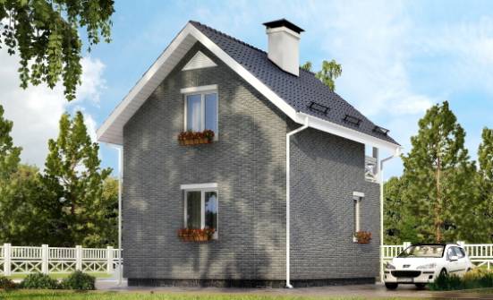 045-001-П Проект двухэтажного дома с мансардой, эконом дом из газобетона Майкоп | Проекты домов от House Expert