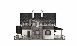 160-002-Л Проект двухэтажного дома мансардный этаж и гаражом, скромный дом из бризолита, Майкоп