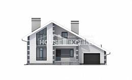 180-001-П Проект двухэтажного дома мансардой, гараж, доступный загородный дом из газобетона, Майкоп