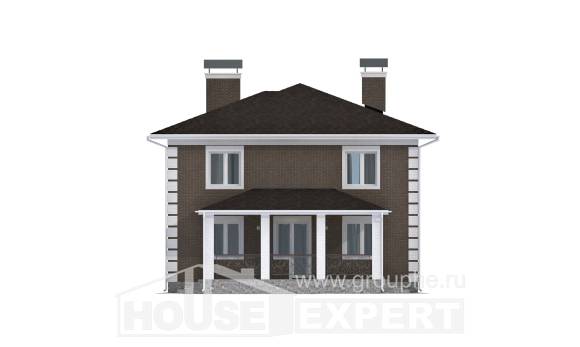 185-002-П Проект двухэтажного дома, компактный дом из теплоблока Майкоп, House Expert