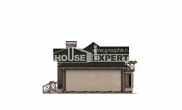 180-010-П Проект двухэтажного дома мансардой, гараж, средний домик из теплоблока Майкоп, House Expert