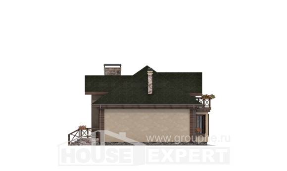 180-010-П Проект двухэтажного дома мансардой, гараж, средний домик из теплоблока Майкоп, House Expert