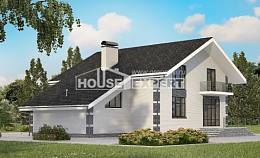 180-001-П Проект двухэтажного дома мансардный этаж и гаражом, бюджетный загородный дом из газобетона, Майкоп