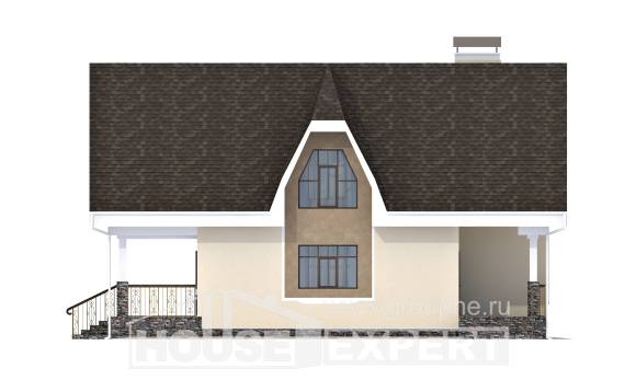 125-001-Л Проект двухэтажного дома с мансардой, доступный загородный дом из газосиликатных блоков Майкоп, House Expert