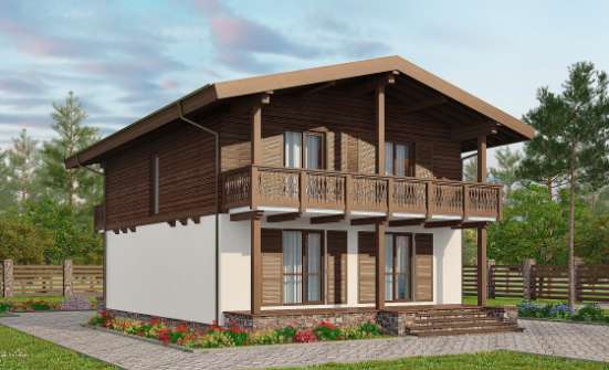 150-016-Л Проект двухэтажного дома мансардой, простой домик из твинблока Майкоп | Проекты домов от House Expert
